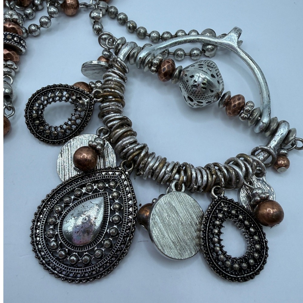 Boho Western Mixed Metal Statement Charm Necklace from Ruby Rd.